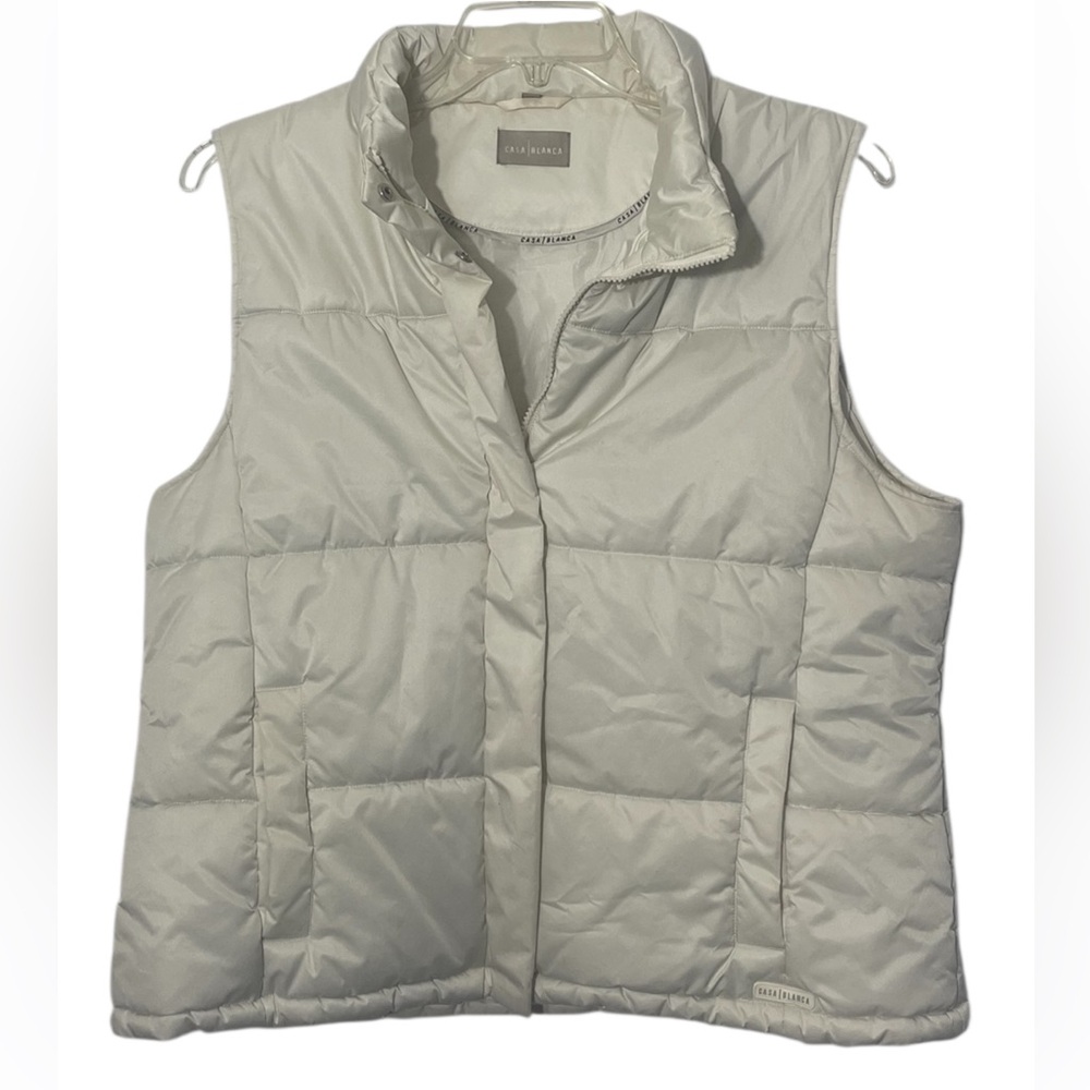 Vintage Casablanca Outerwear Quilted Puffer Vest Off-White Size Large